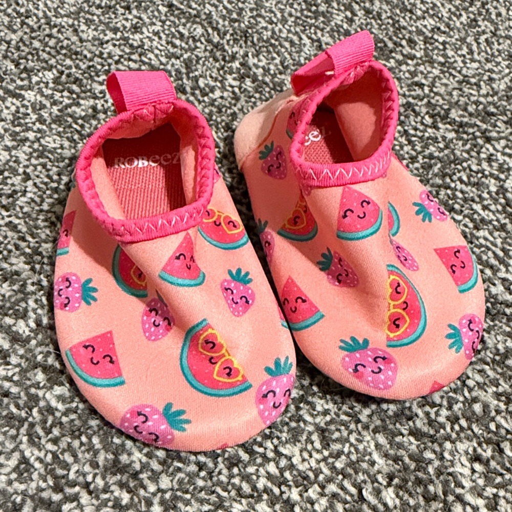 Robeez Barefoot Aqua Shoes with Fruit Pattern